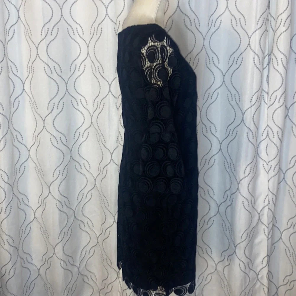 RSVP by Talbots Black Flounce-Sleeve Lace Dress - Picture 5 of 10